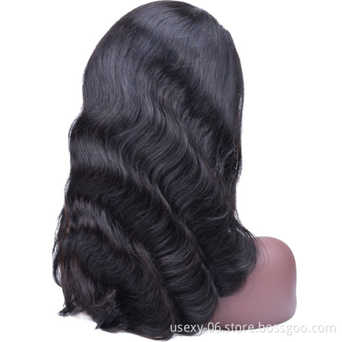 Top Quality Grade 10A Natural Color 360 Lace Wig Virgin Human Hair Wig Mink Malaysian Hair Body Wave Remy 360 Lace  Wig